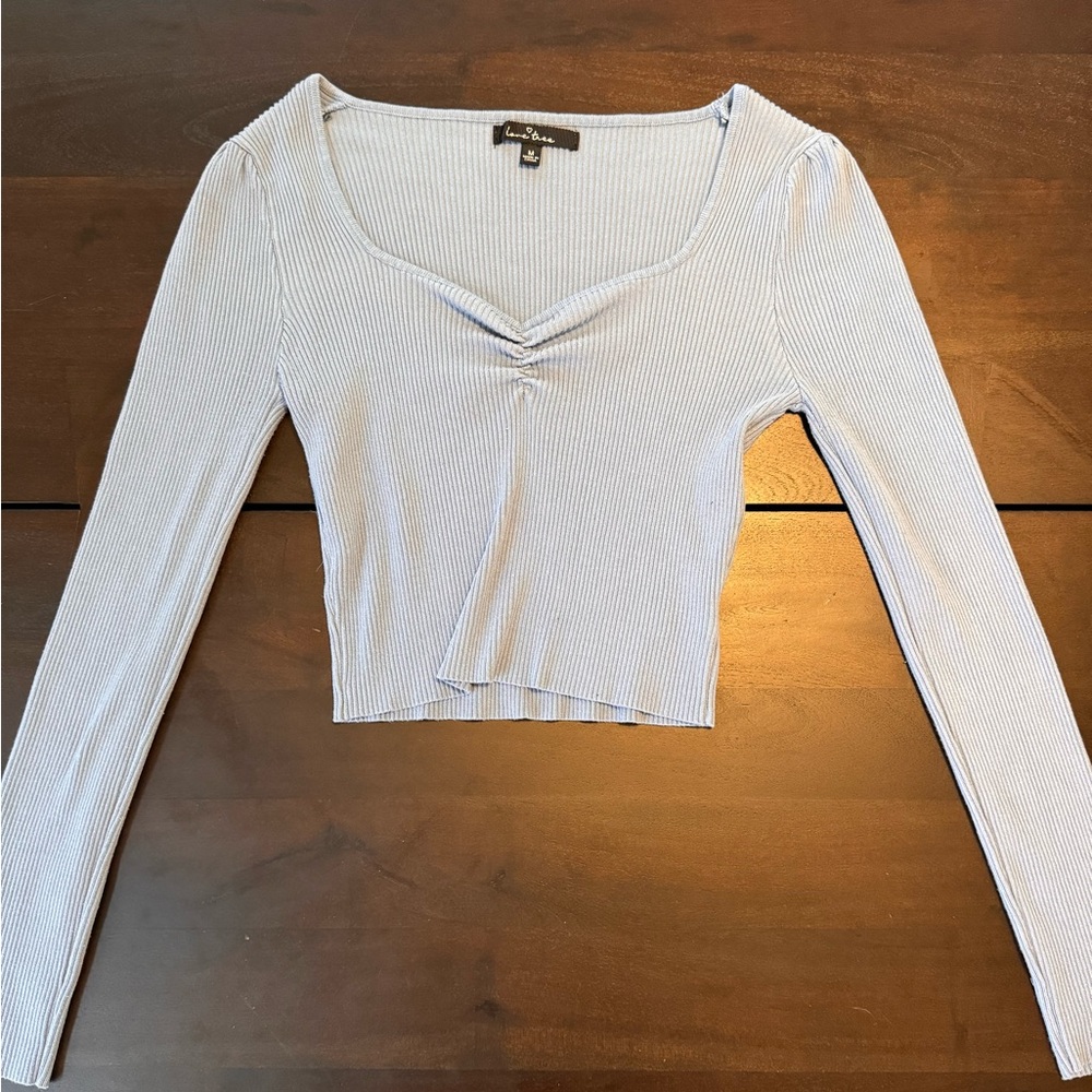 Love Tree Ribbed Long-Sleeve Crop Top (M)